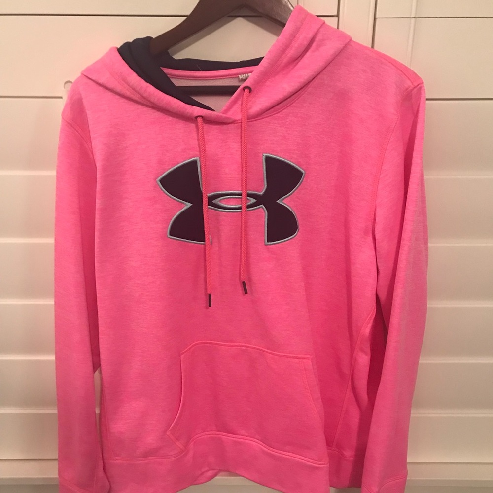 Under armour pink and navy hoodie